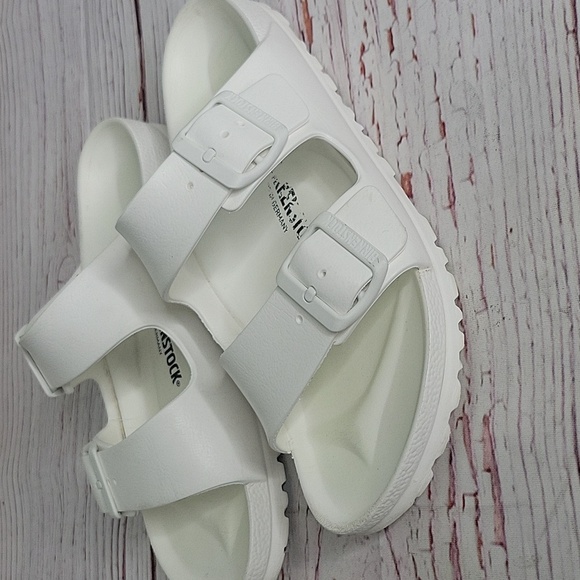 Birkenstock White Double Strap Sandals Women's Size 7.5 - Picture 3 of 9